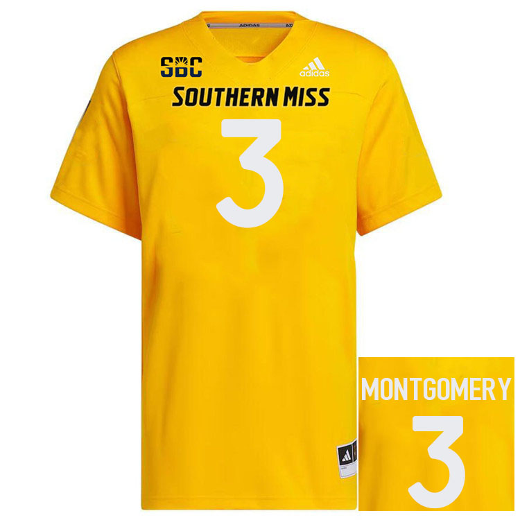 Southern Miss Golden Eagles #3 Chuck Montgomery Football Jersey Stitched-Gold